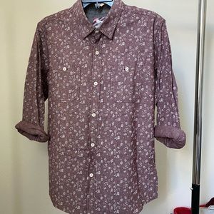 Modern Amusement floral long-sleeve button up tee